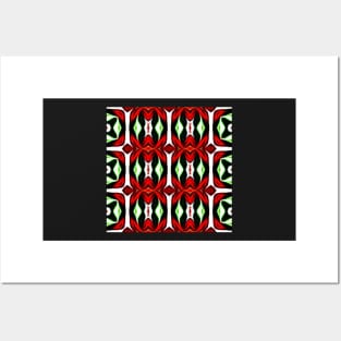 Red and Green Christmas Pattern Number 17 Posters and Art